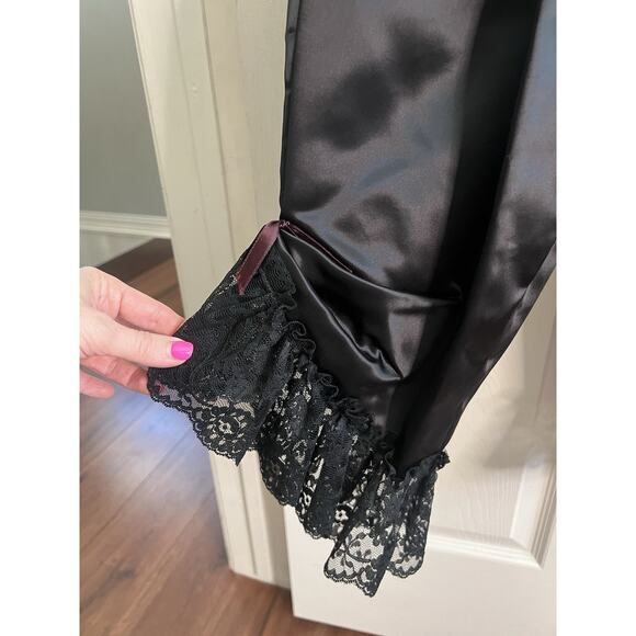 LORALIE Vintage 1980’s Black Satin Lace Strapless Corset Bloomers Pantaloons - Picture 5 of 16